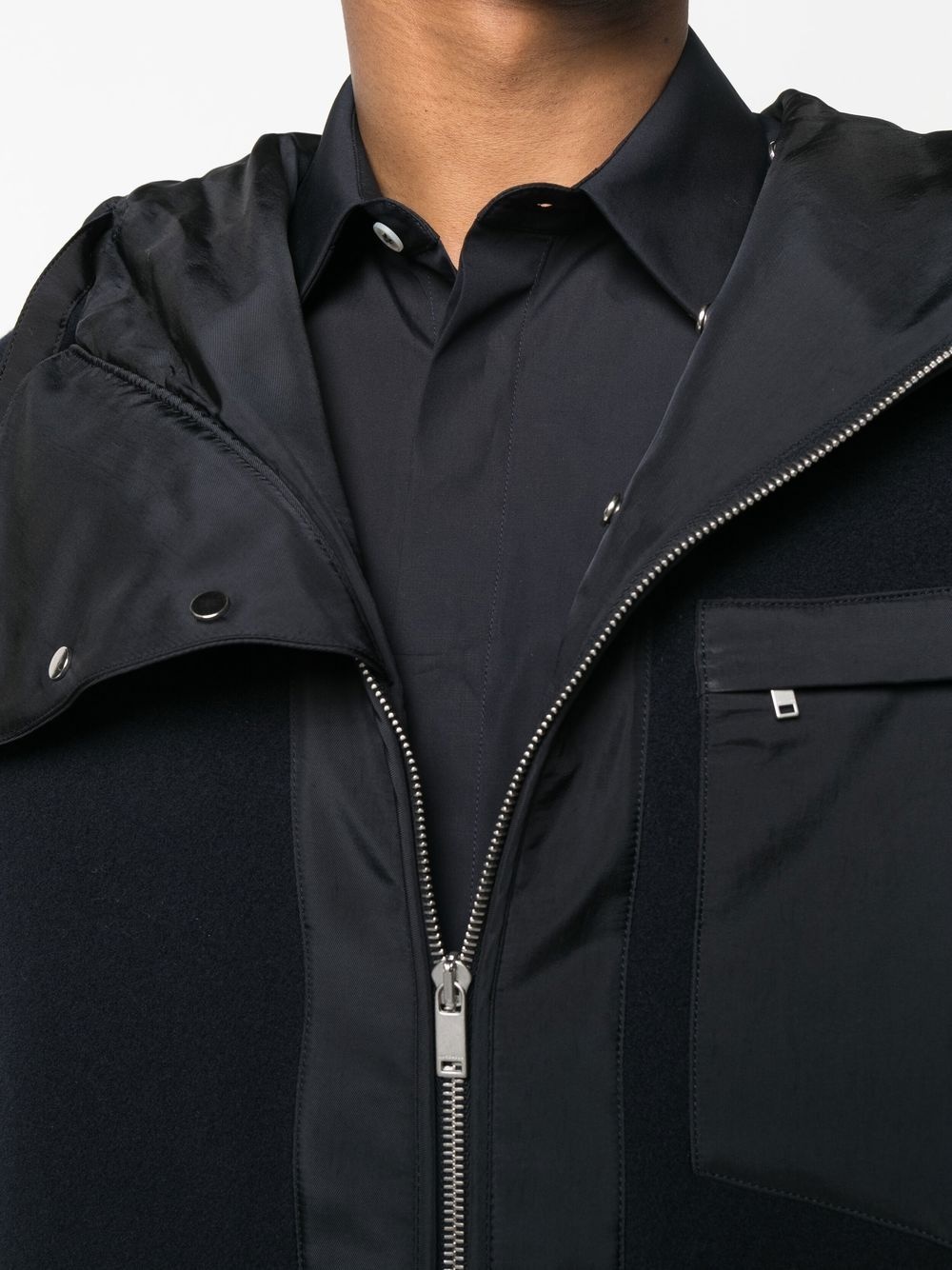 zip-fastened chest pocket jacket - 5