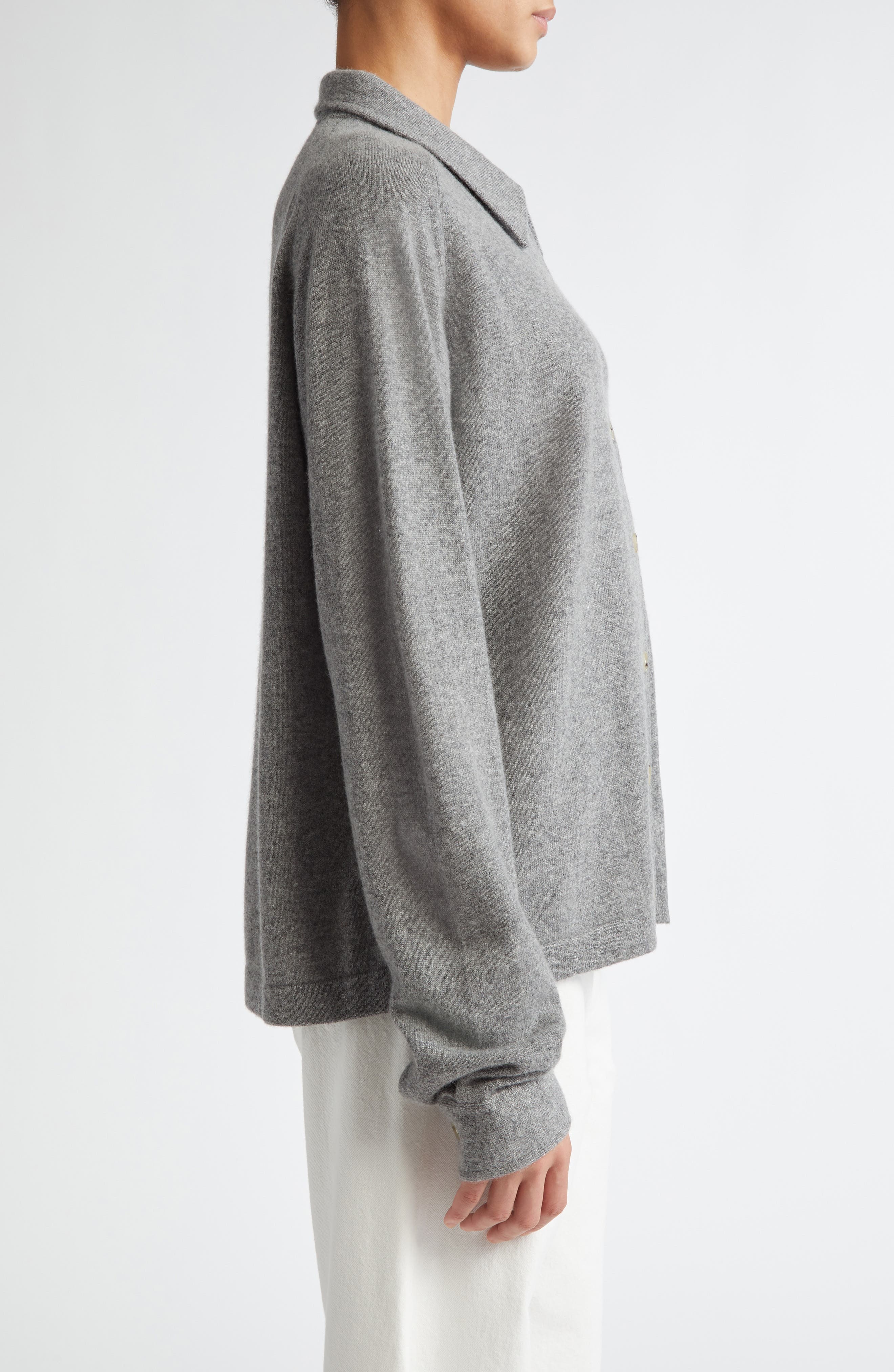 TOTEME Cashmere Cardigan in Grey Melange at Nordstrom - 3
