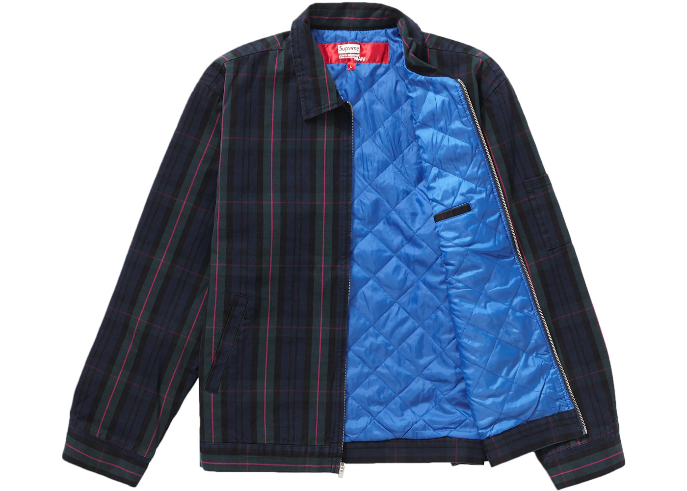 Supreme JUNYA WATANABE CDG MAN Printed Work Jacket Navy Plaid - 2