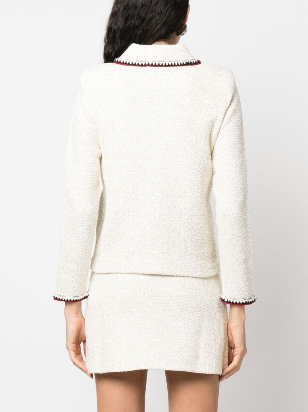sequin-embellished knitted jacket - 4