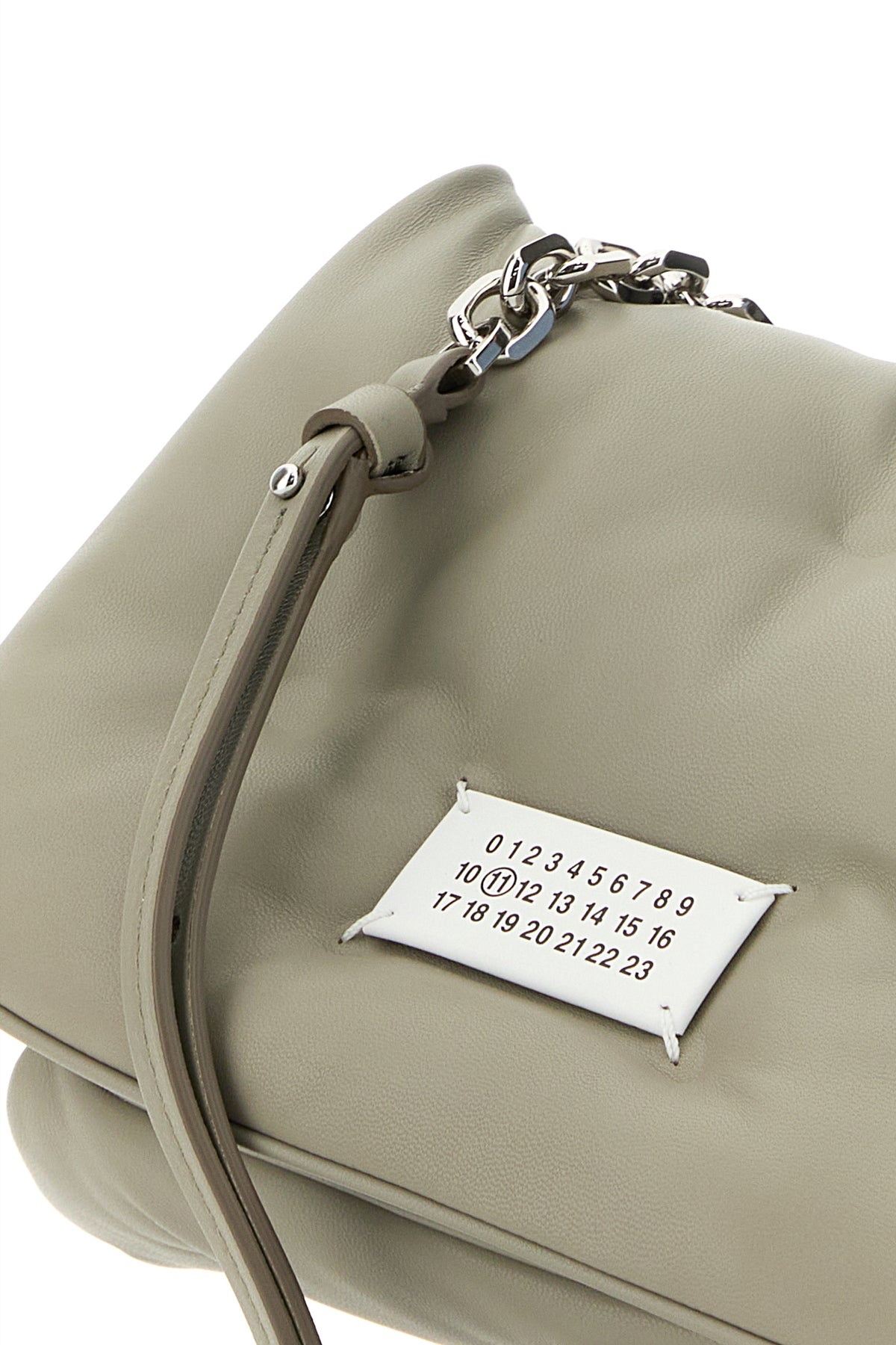Light grey nappa leather small Glam Slam Flap crossbody bag - 4