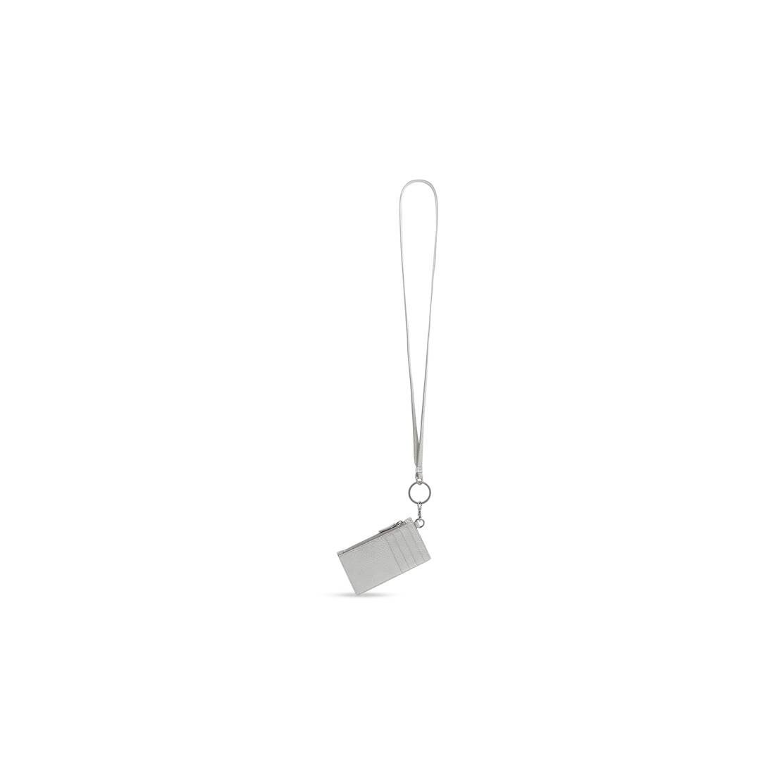Men's Cash Card Case On Keychain Metallized in Silver - 2