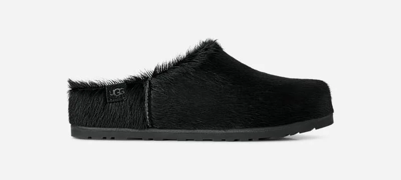 ® Women's Otzo Calf Hair Clog Shoes in Black - 1