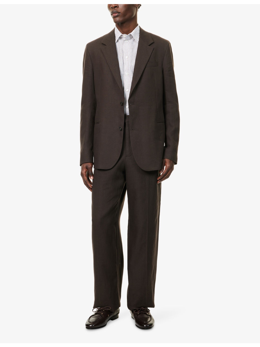 Notch-Lapel Single-Breasted Linen Blazer - 2