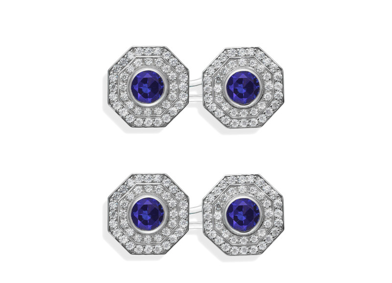 OCTAGON DIAMOND CUFFLINKS 1
