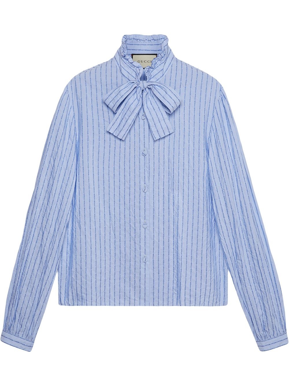 Cotton shirt with Gucci pinstripe - 1