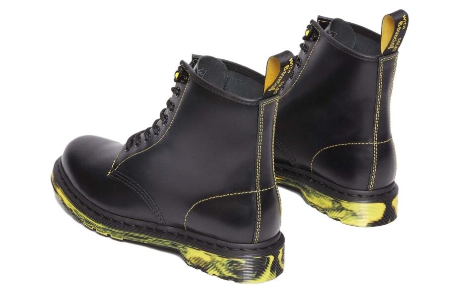 Dr.Martens 1460 Marbled Sole Smooth Leather Lace Up Boots 'Black' 31158001 - 3