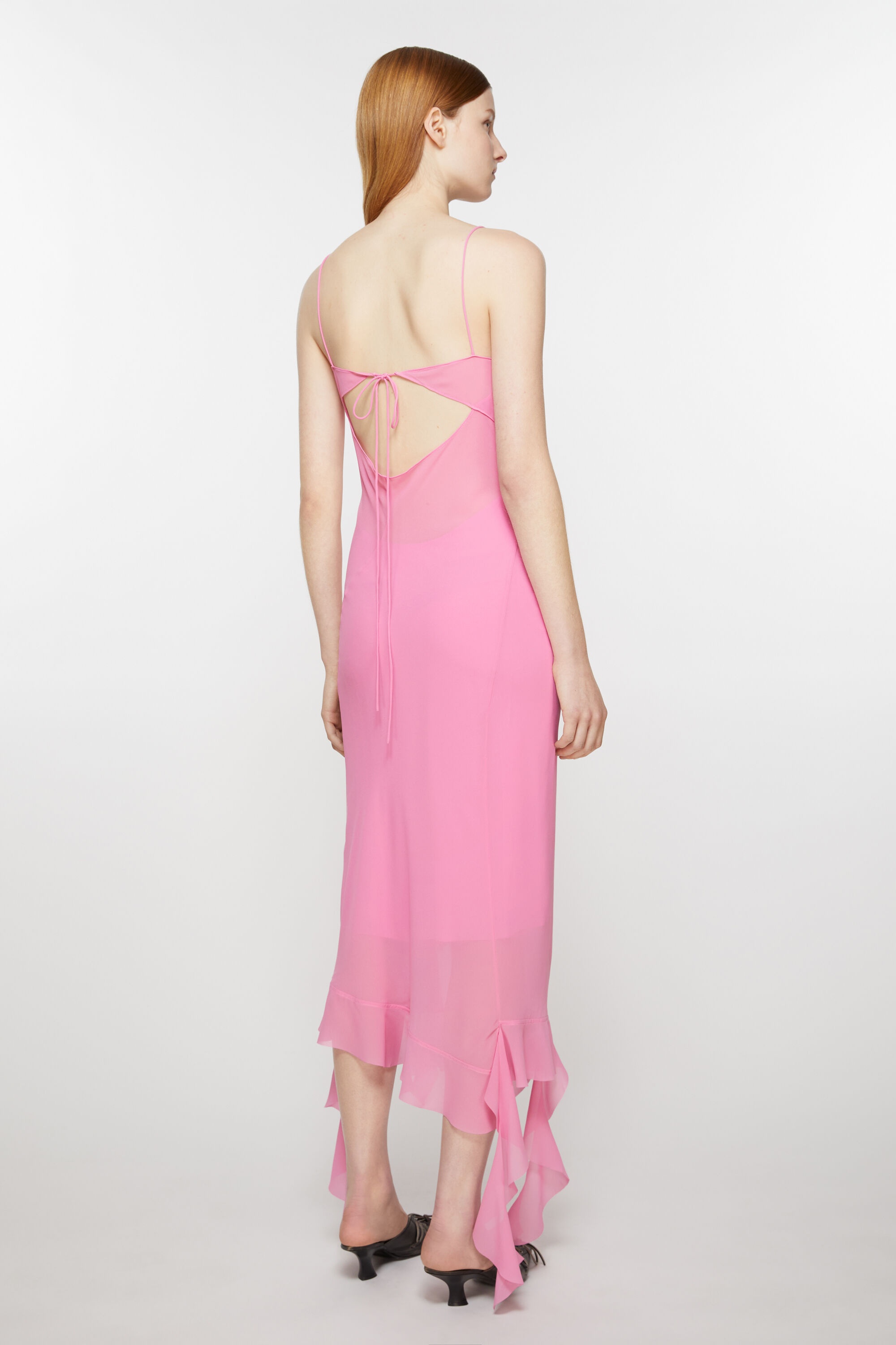 Ruffle strap dress - Bubble Pink - 4