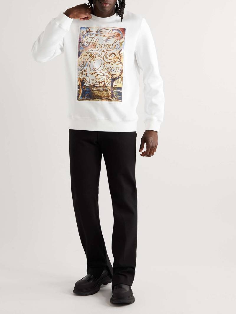 Alexander McQueen Printed Cotton-Blend Jersey Sweatshirt outlook