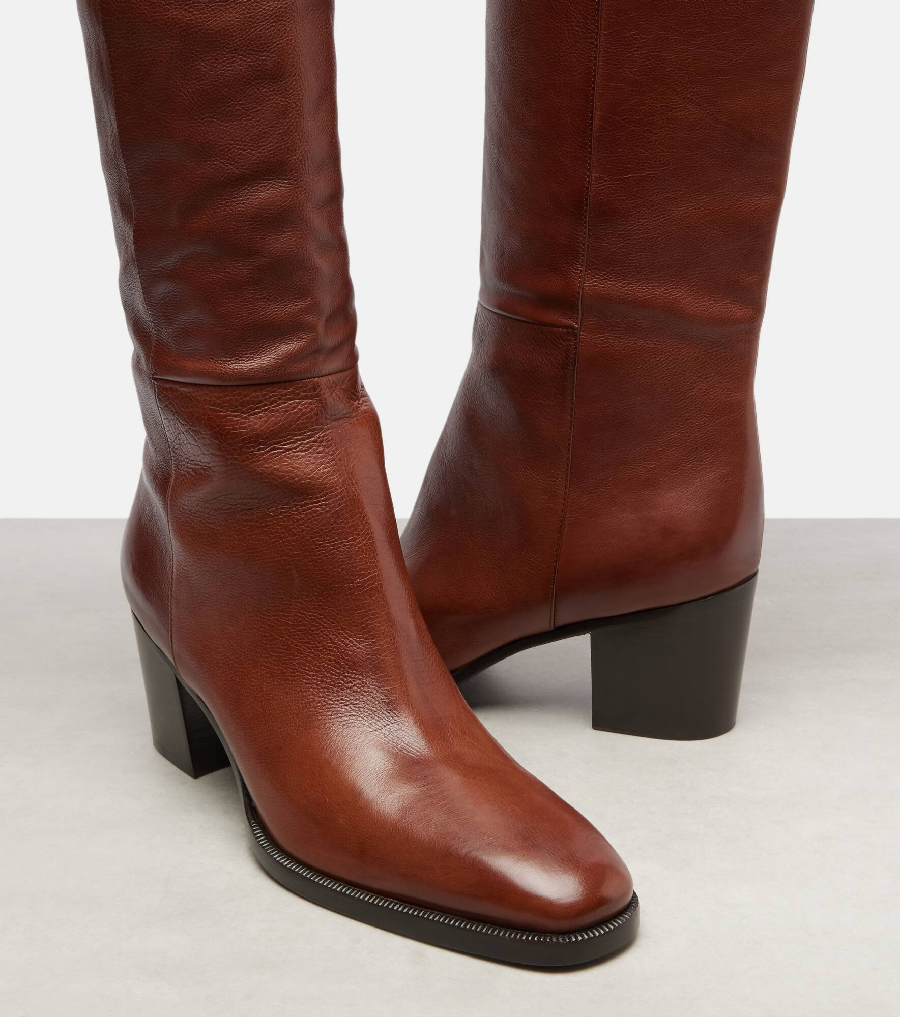 Odeon leather over-the-knee boots - 5