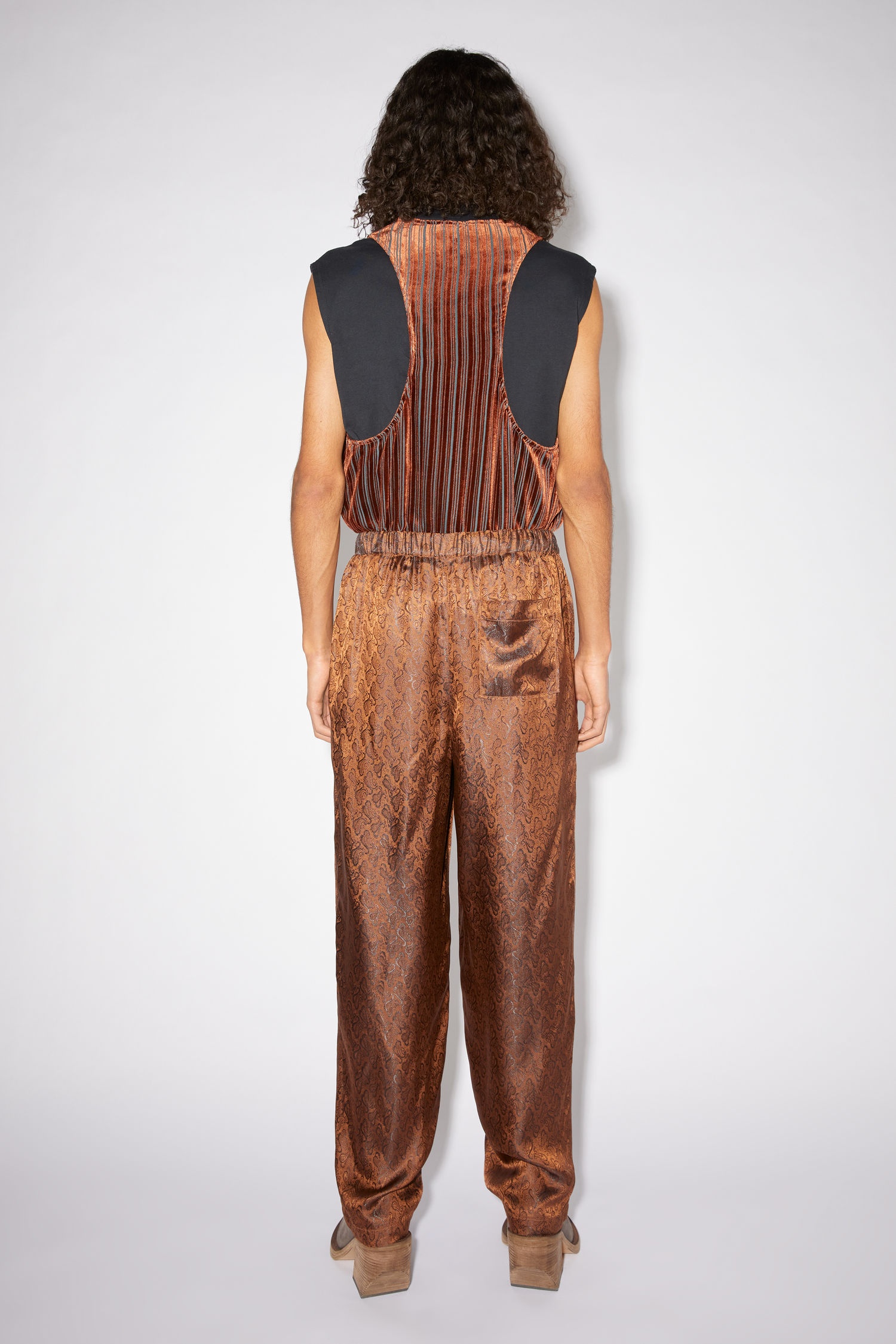 Jacquard trousers - Brown - 3