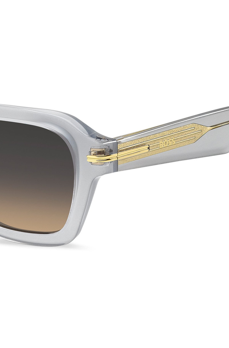 BOSS TEMPLE-STRIPE SUNGLASSES IN CLEAR ACETATE outlook