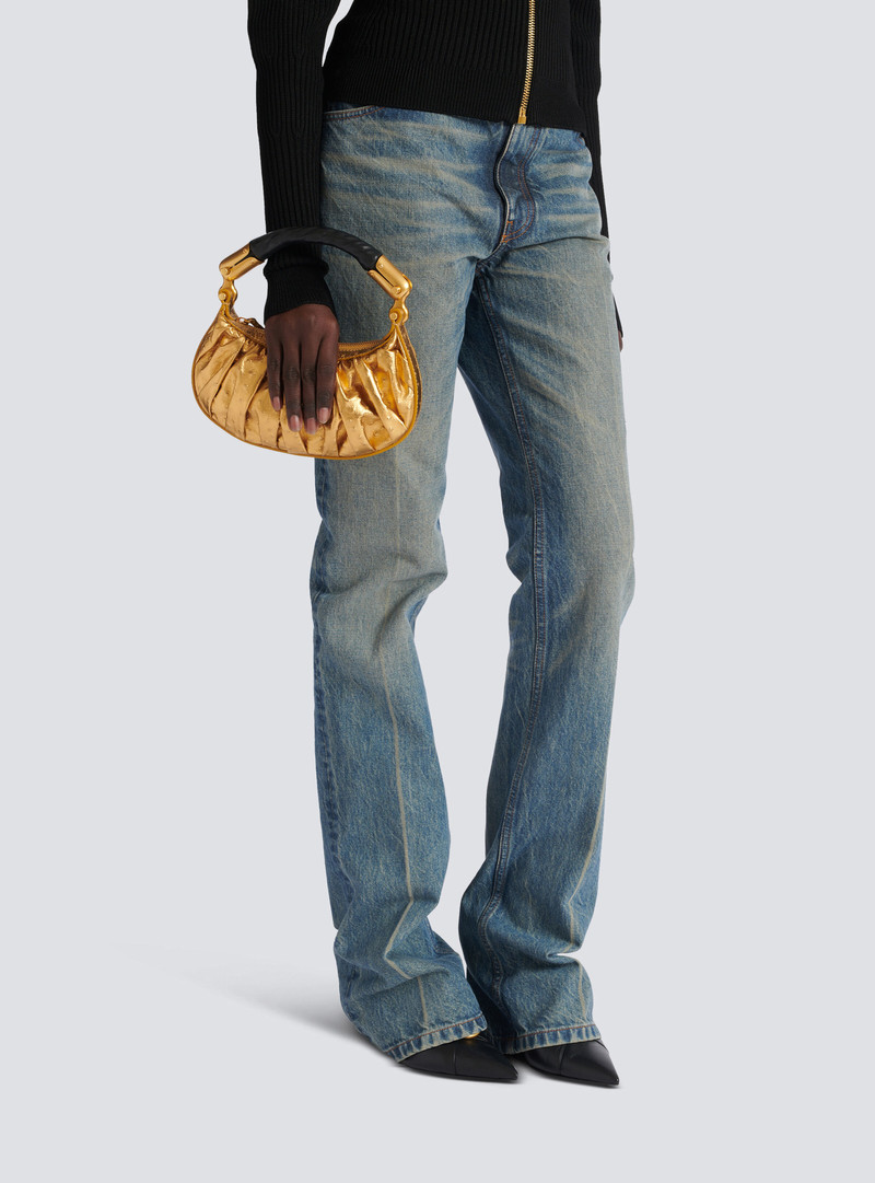 Ebene Mini bag in lamé leather 8