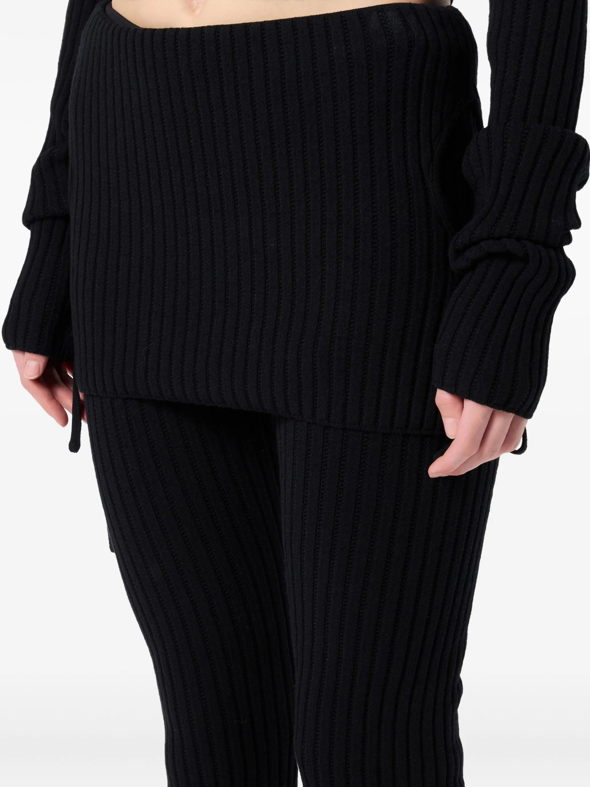 Blumarine Ribbed-knit Tie-detail Trousers - 3