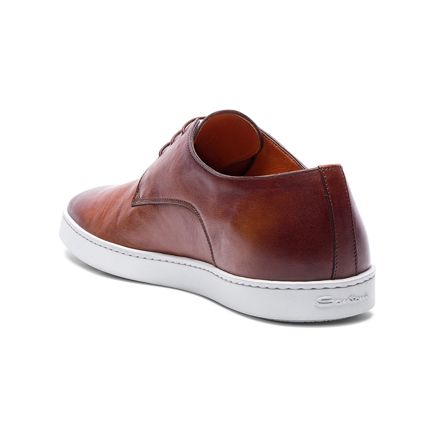 Men's polished brown leather oxford shoe - 5