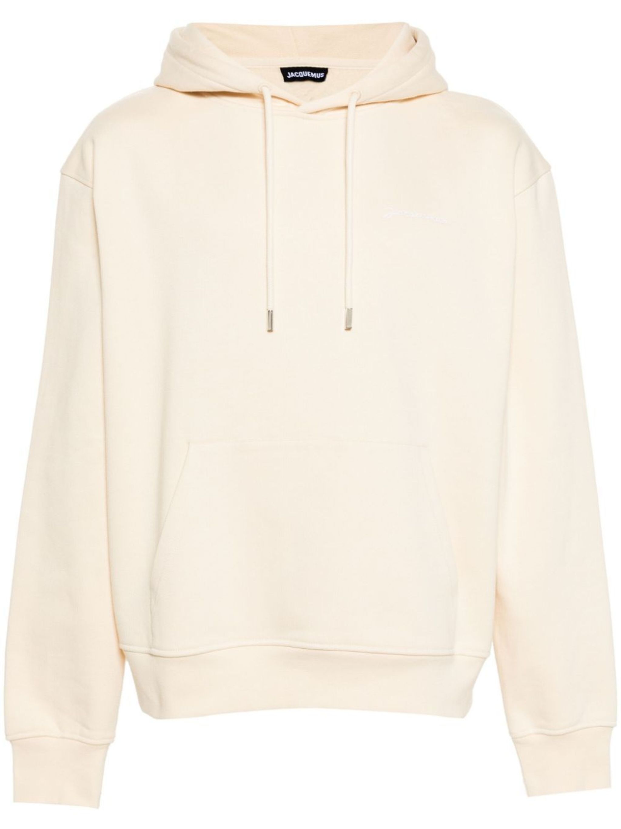 logo-embroidered cotton hoodie - 1