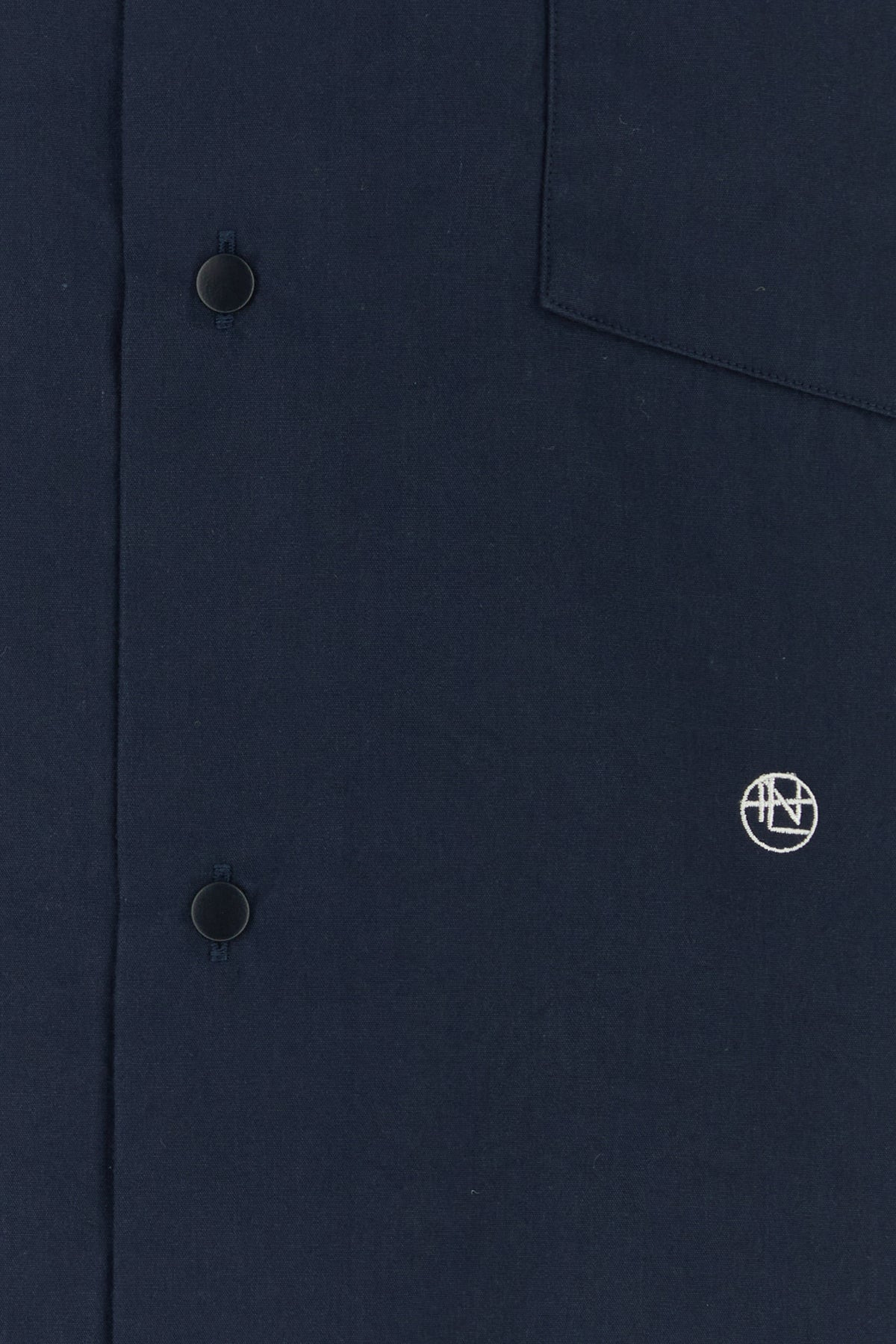 Dark blue cotton blend shirt - 3