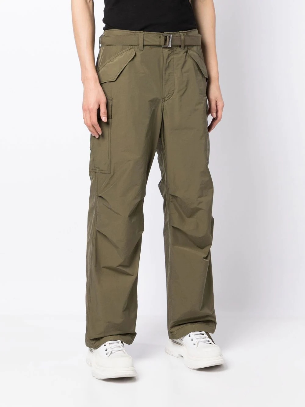 wide-leg cargo trousers - 3