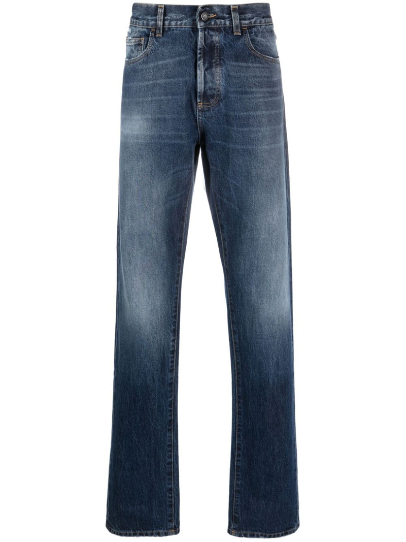 vintage-wash straight-leg jeans 1