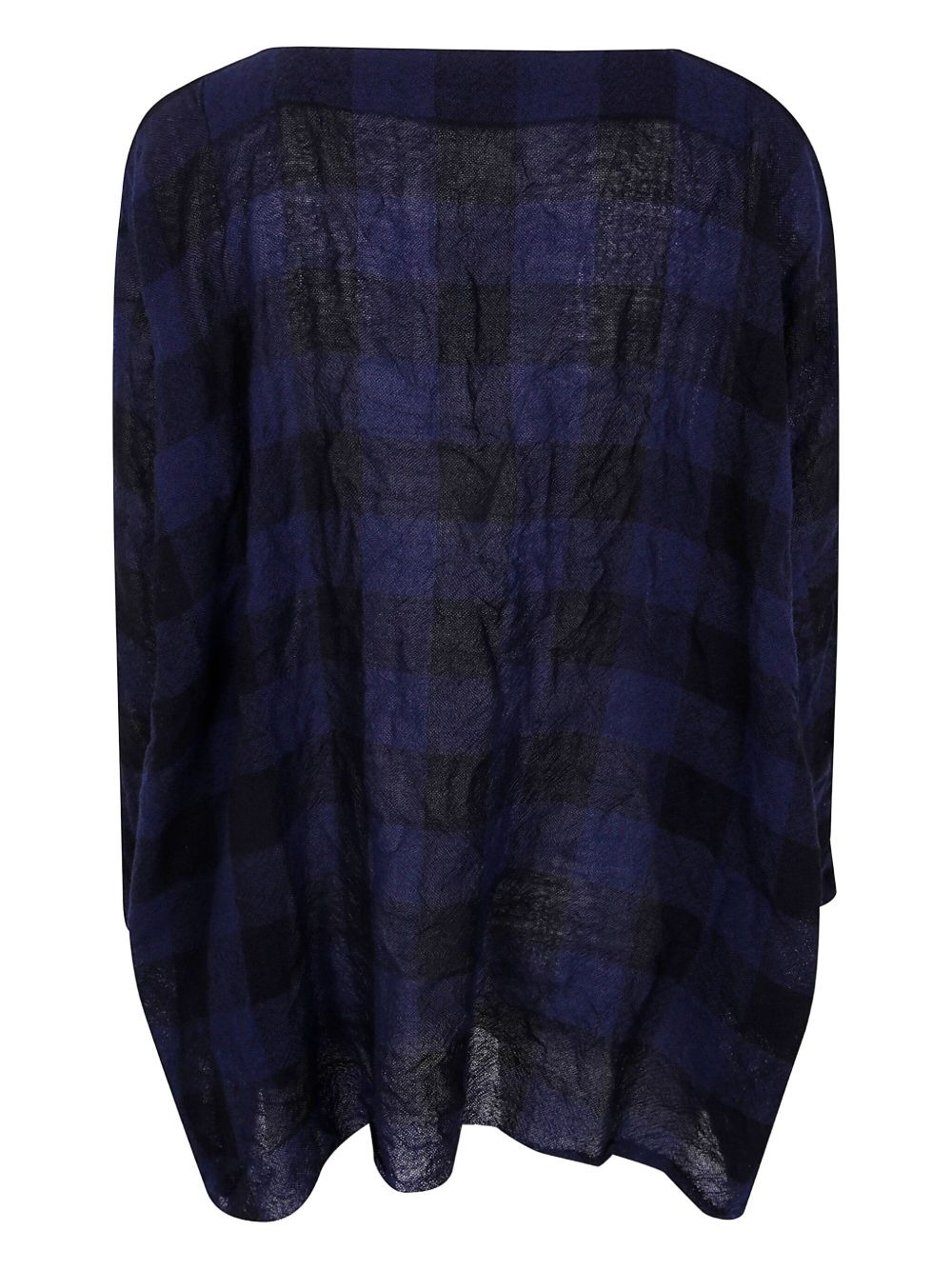 check-pattern wool blouse - 2