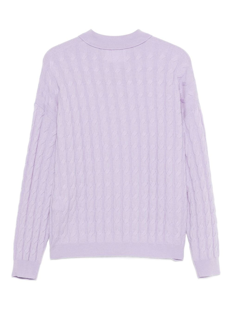 LISA YANG cable-knit polo top outlook