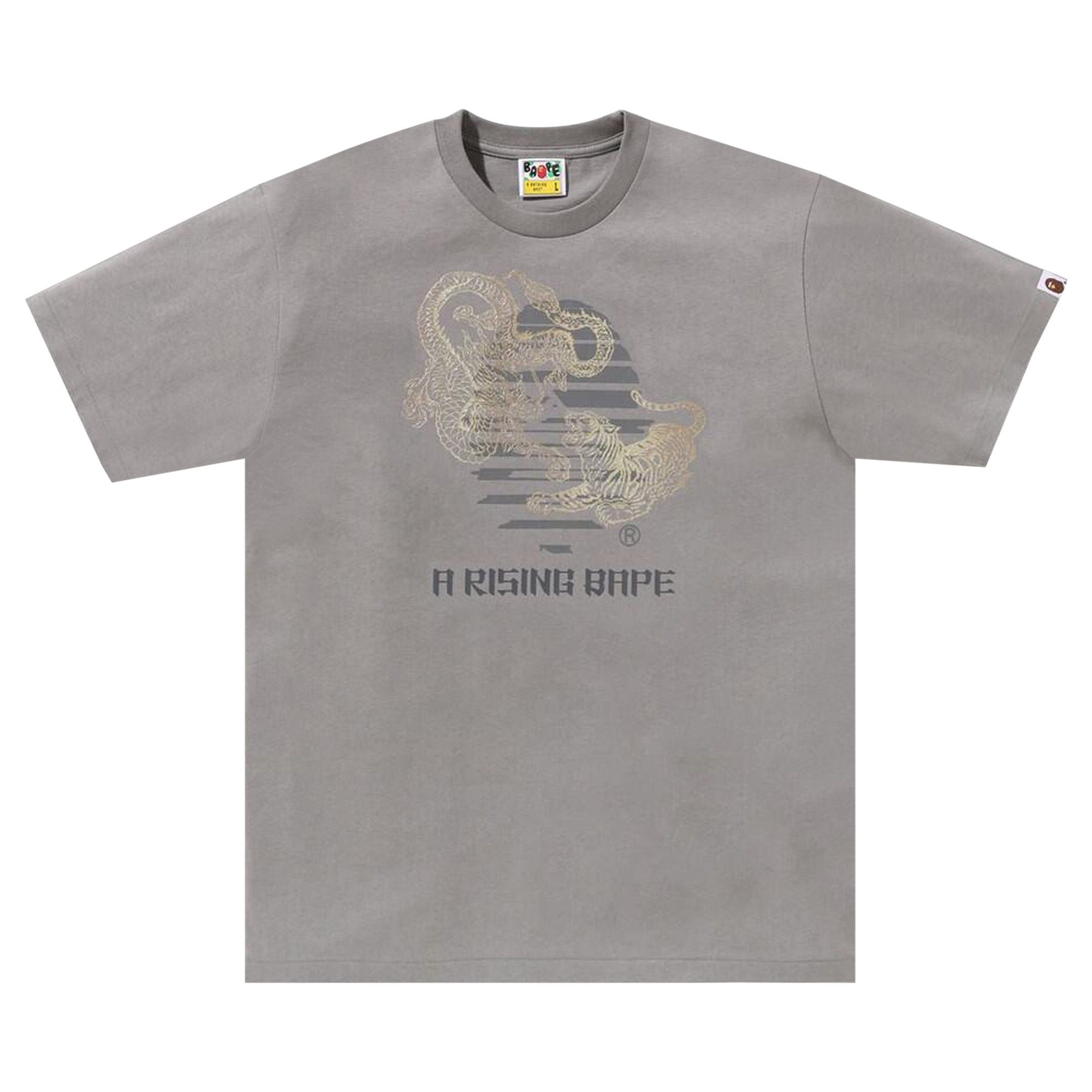 BAPE Tiger And Dragon Ape Head Tee 'Grey' - 1