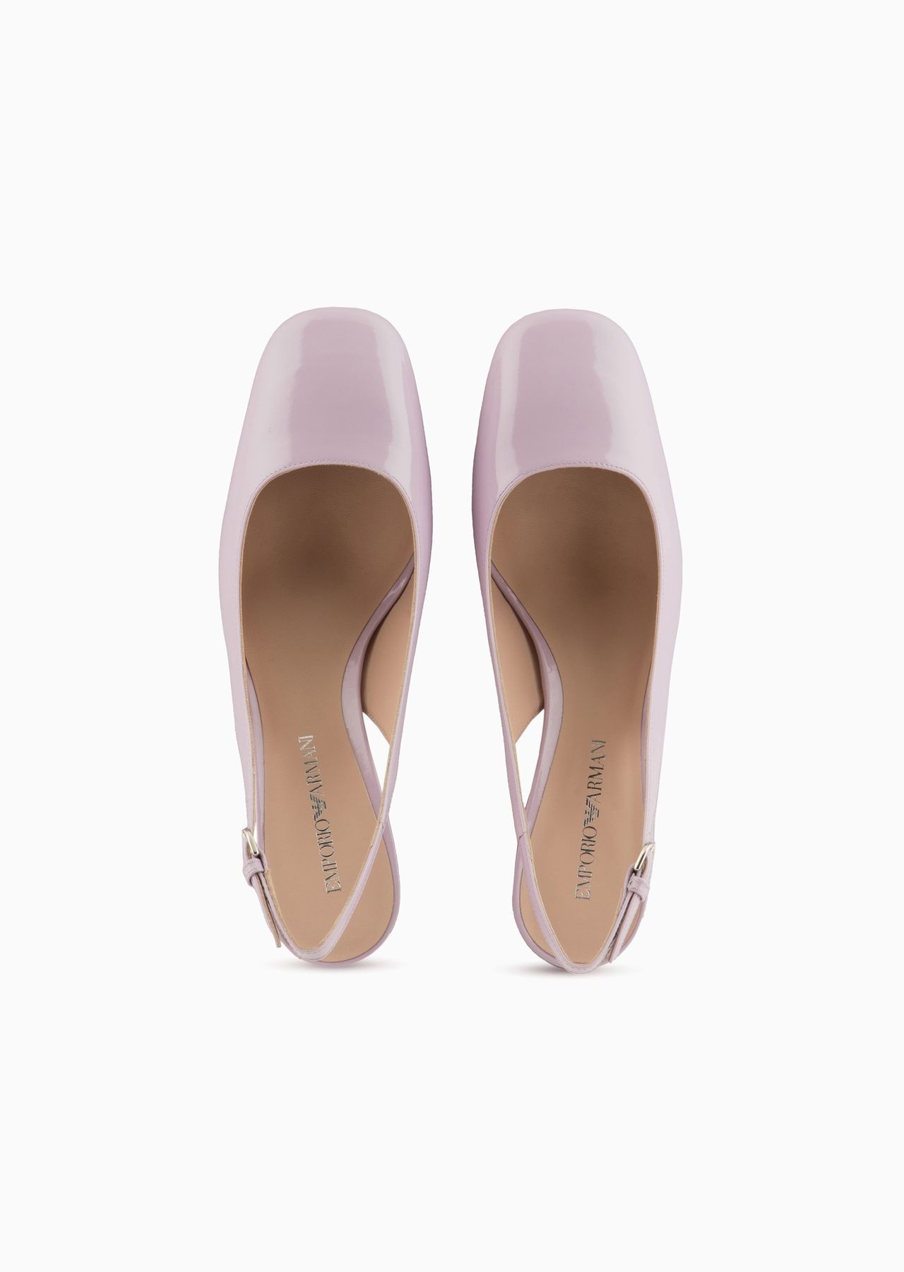 Patent leather slingback court shoes - 3