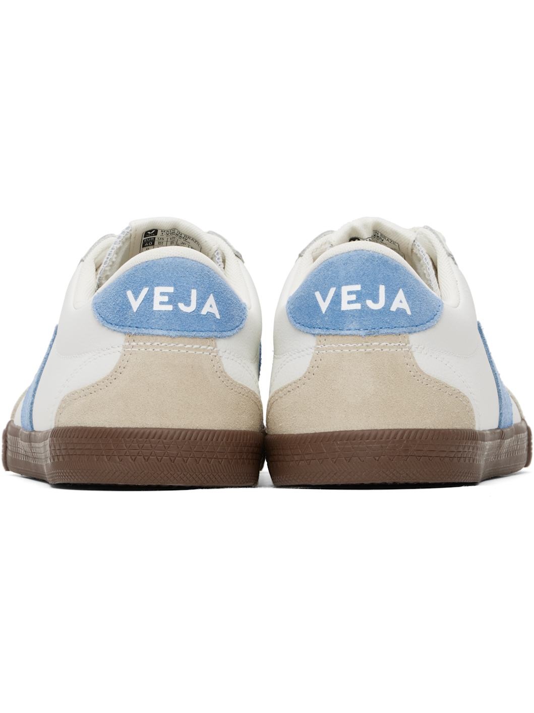 White & Beige Volley Leather Sneakers - 2