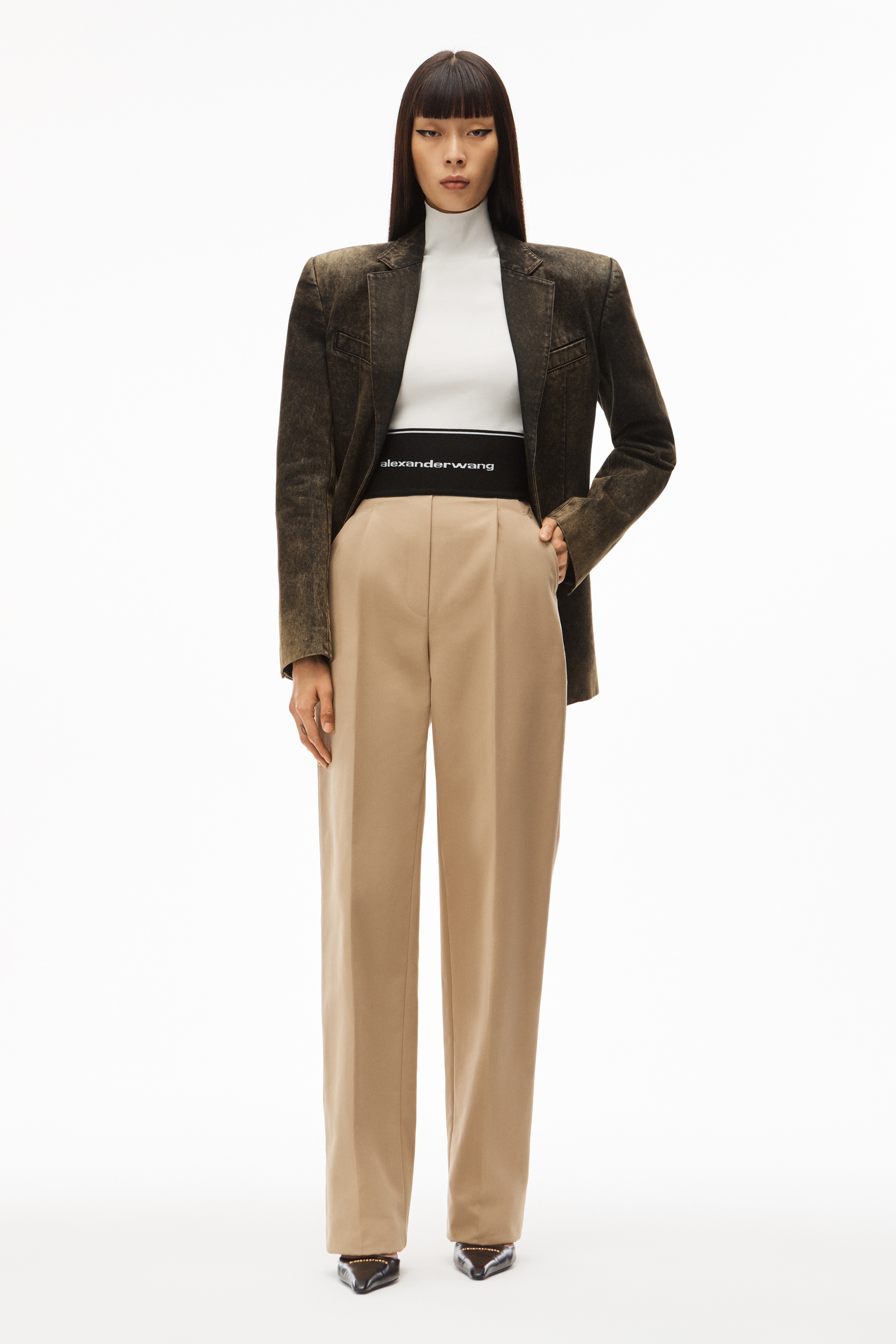 WIDE-LEG TROUSER IN COTTON TAILORING - 2