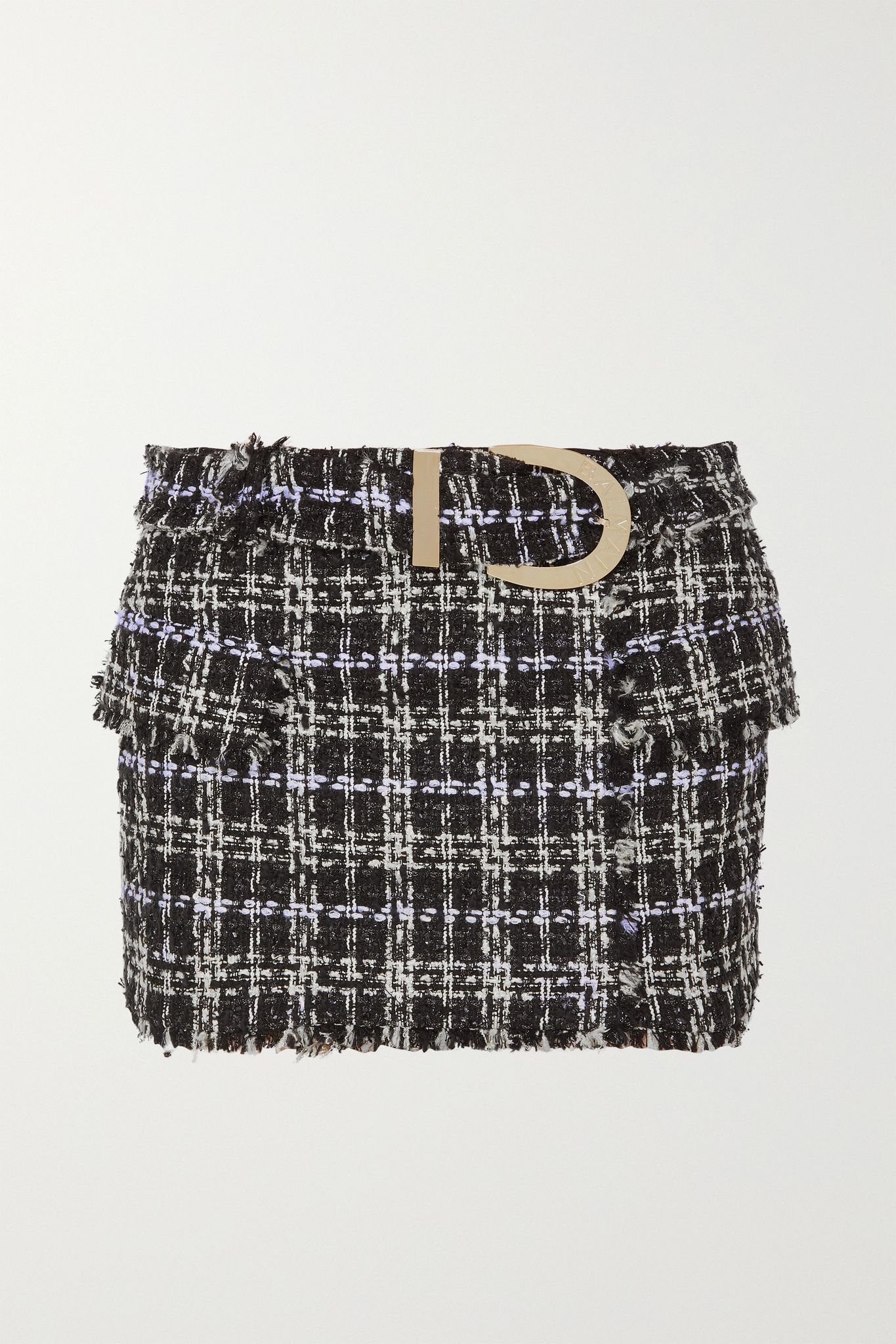 Belted bouclé-tweed mini skirt - 1