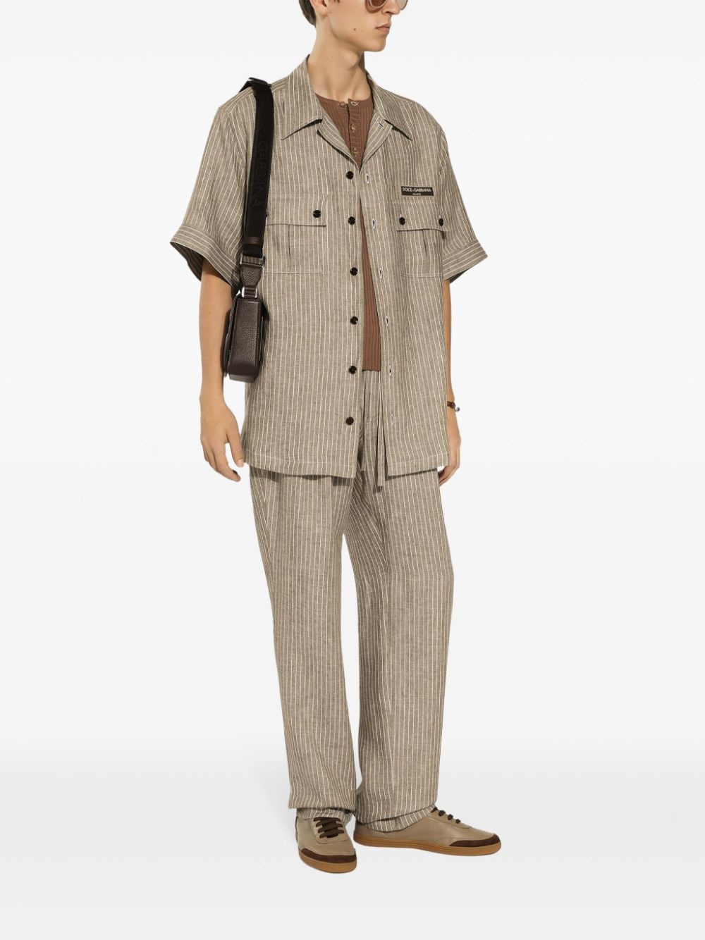 linen track pants - 2