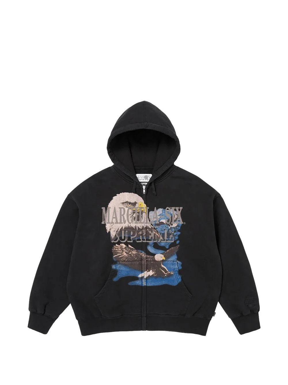 x MM6 Maison Margiela eagle-print zipped hoodie - 1