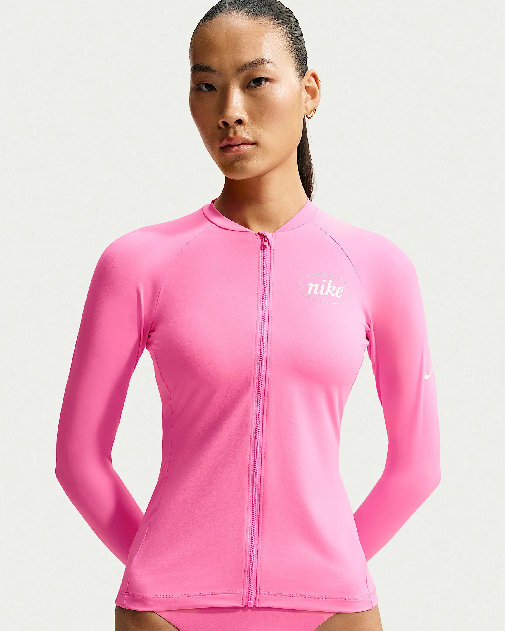 Nike Swim Hydroguard Women's Dri-FIT UV Long Sleeve Zip Top - 1