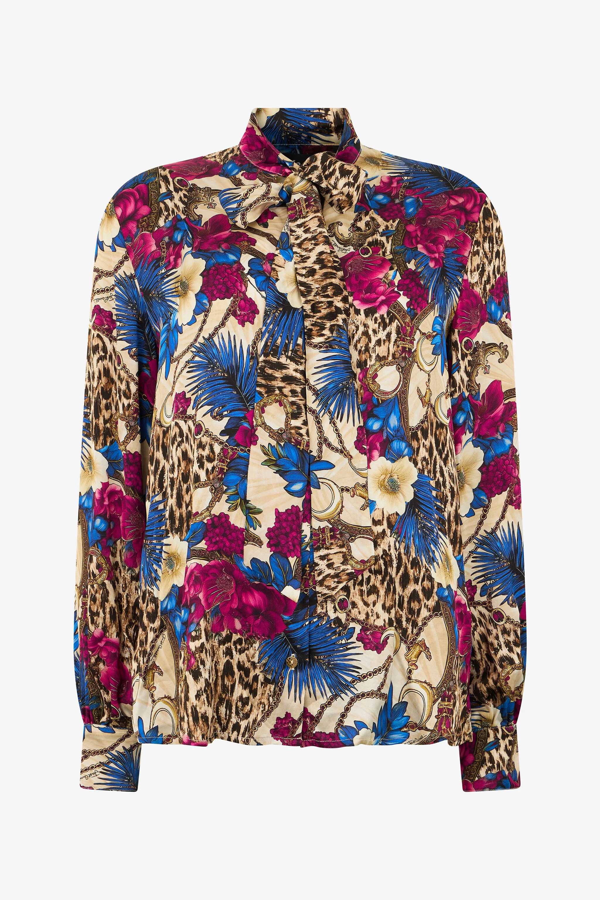 Flower Leo Print Shirt - 1