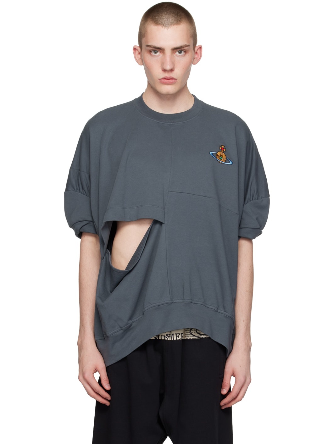 Gray Twisted Sweatshirt - 1