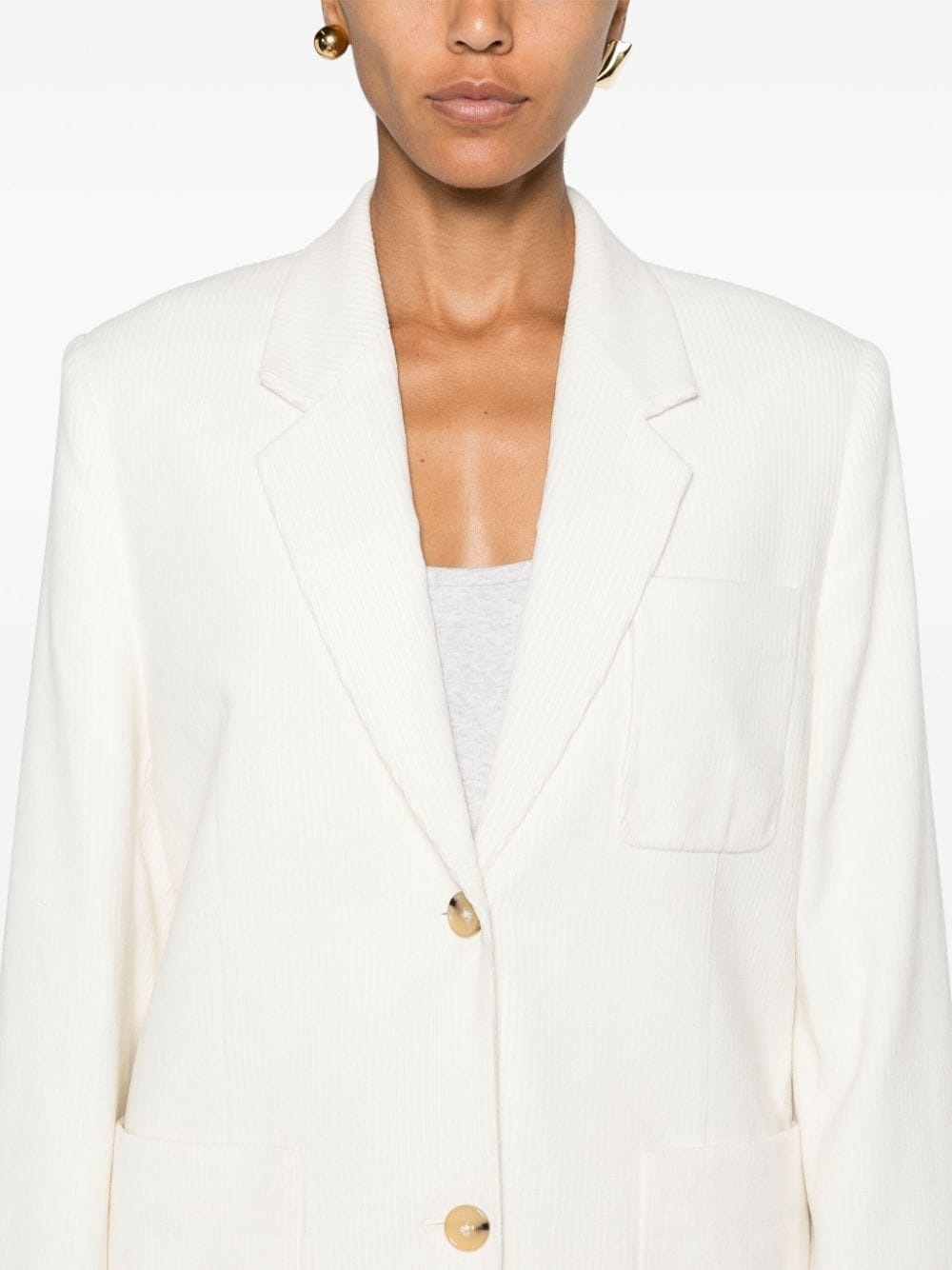 single-breasted corduroy blazer - 5