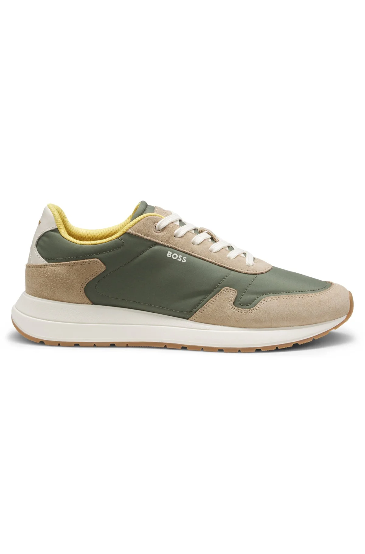 LACE-UP SNEAKERS IN LIGHTWEIGHT FABRIC WITH SUEDE TRIMS - 1
