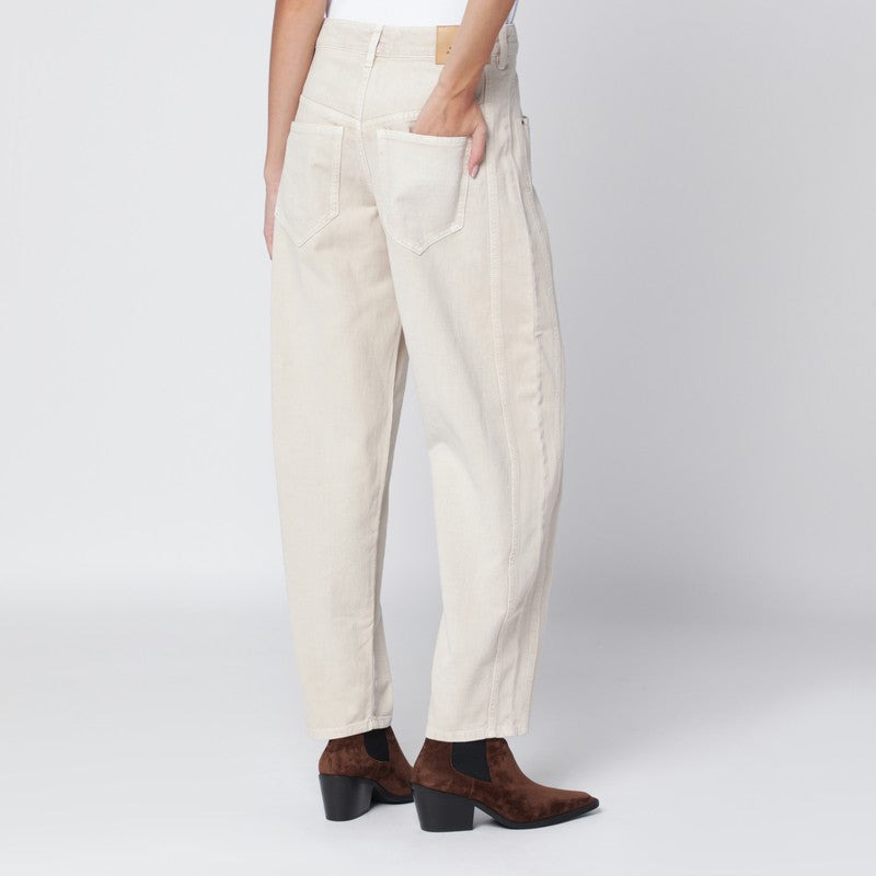 Isabel Marant Ecru Cotton Blend Trousers Women - 2