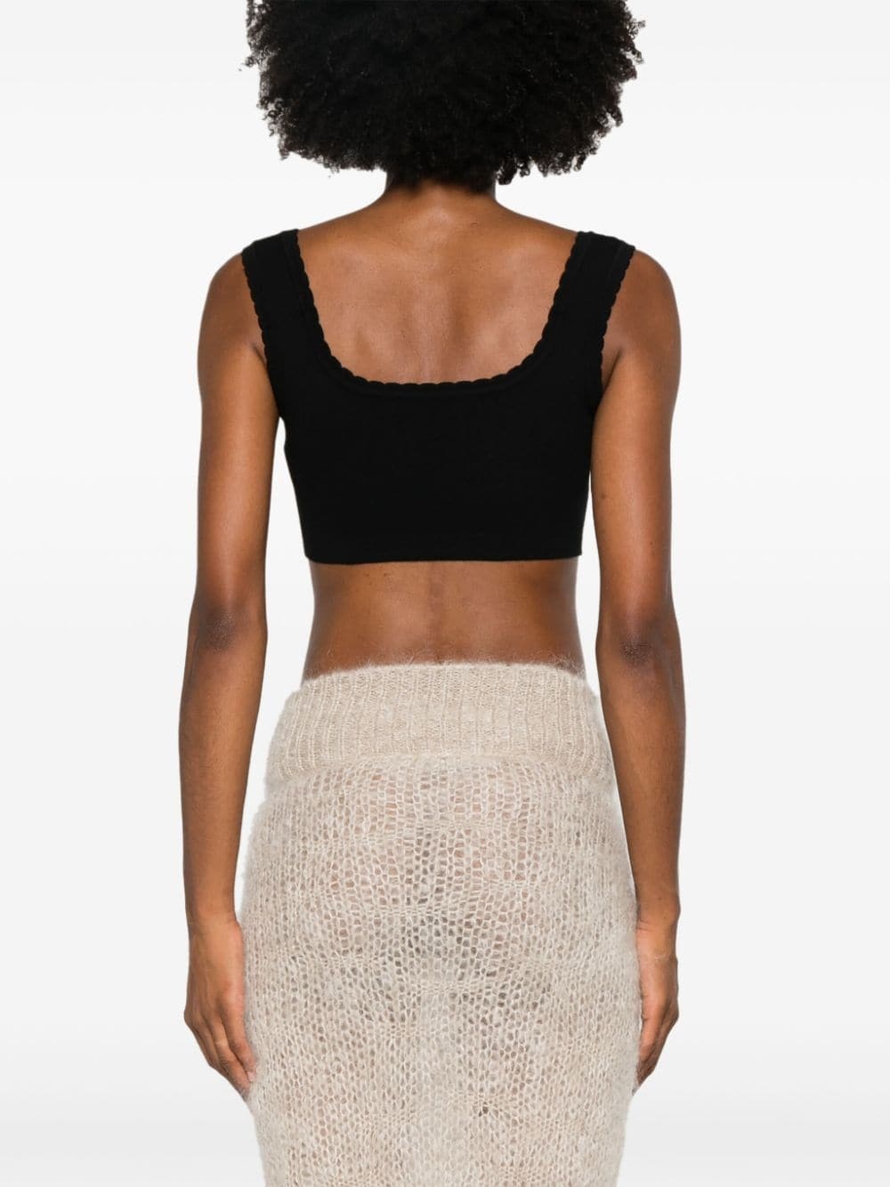 logo-jacquard crop top - 4