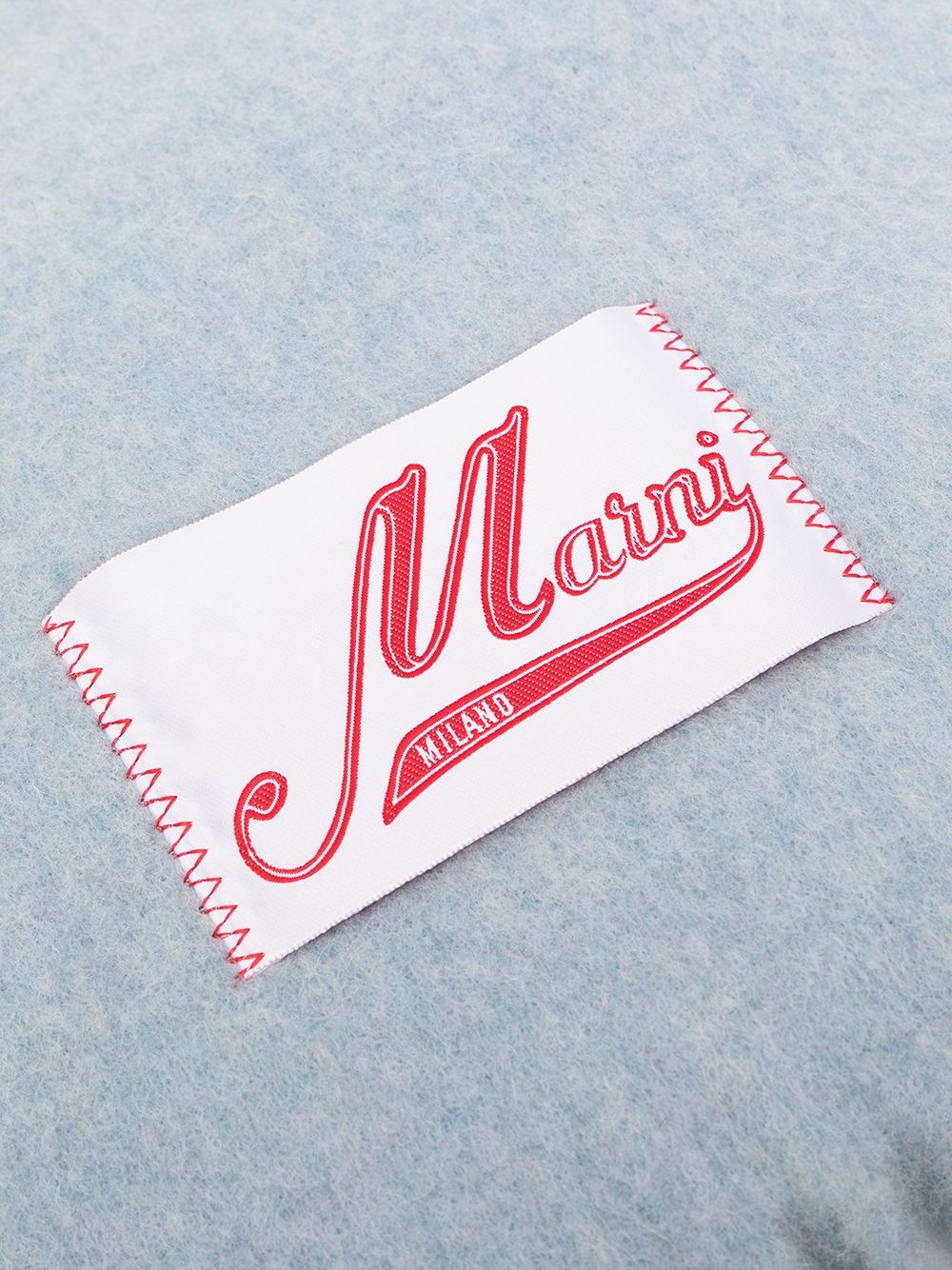 logo-patch fringed scarf - 3