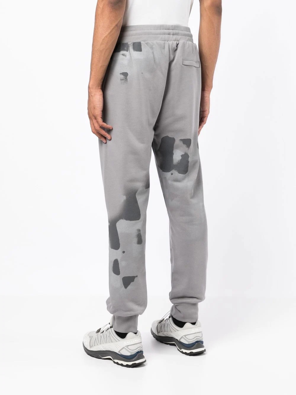 brush stroke print sweatpants - 4