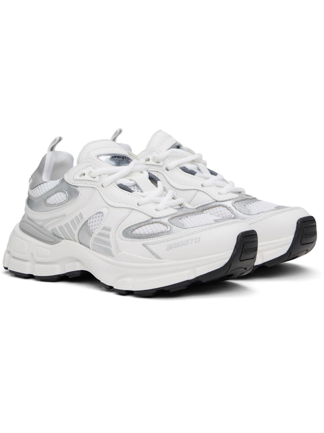 White & Silver Sphere Runner Sneakers - 4