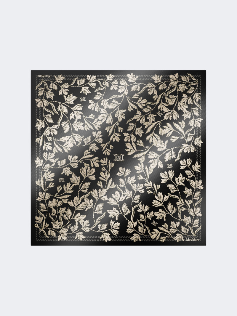 CARRE90W1 Printed silk oversized scarf - BLACK 1