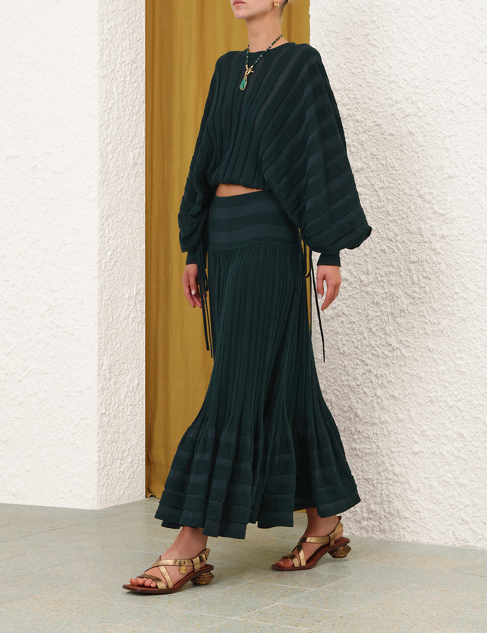 REBELLION GATHERED MIDI SKIRT - 3