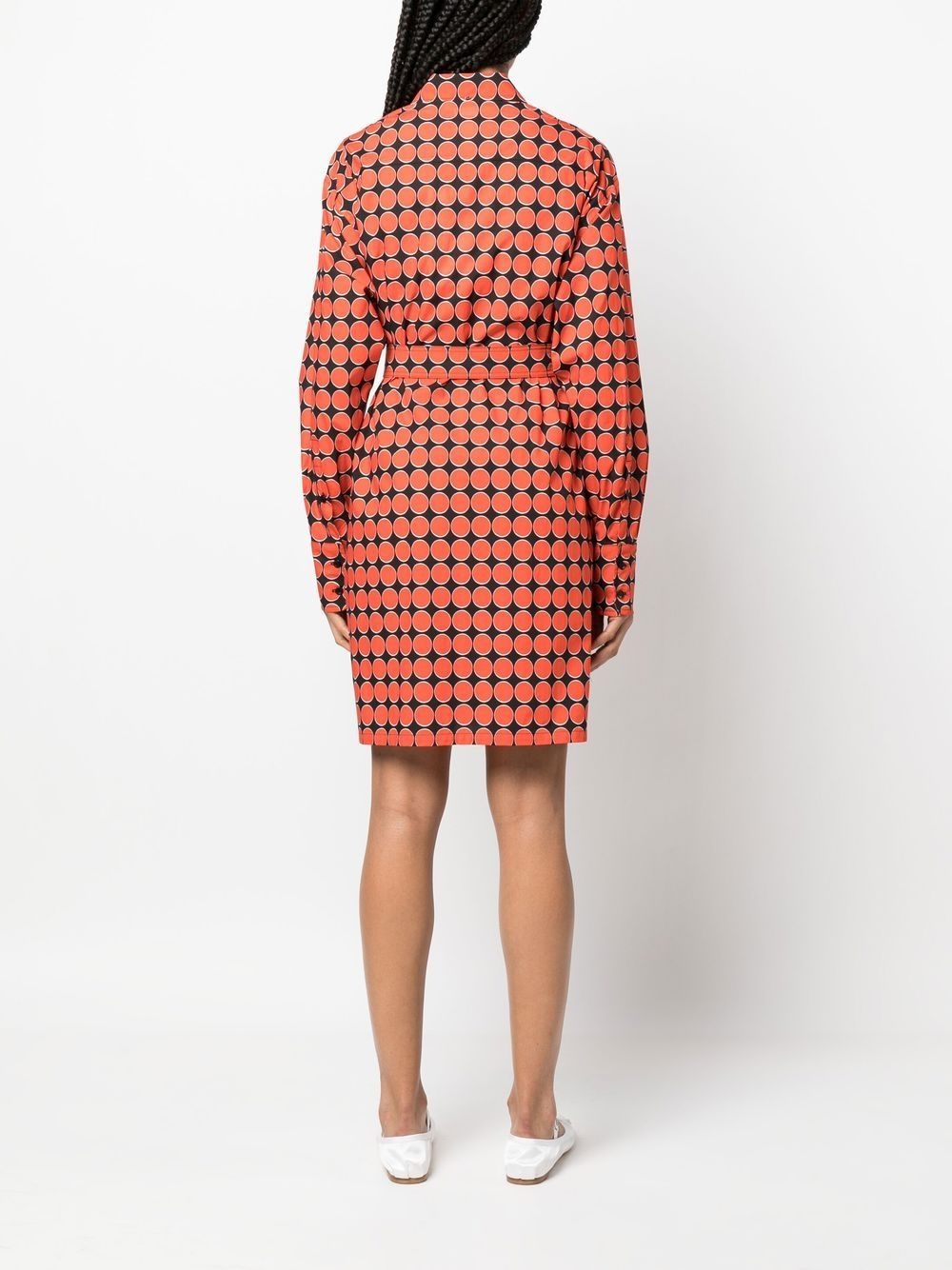 monogram-print shirt dress - 4