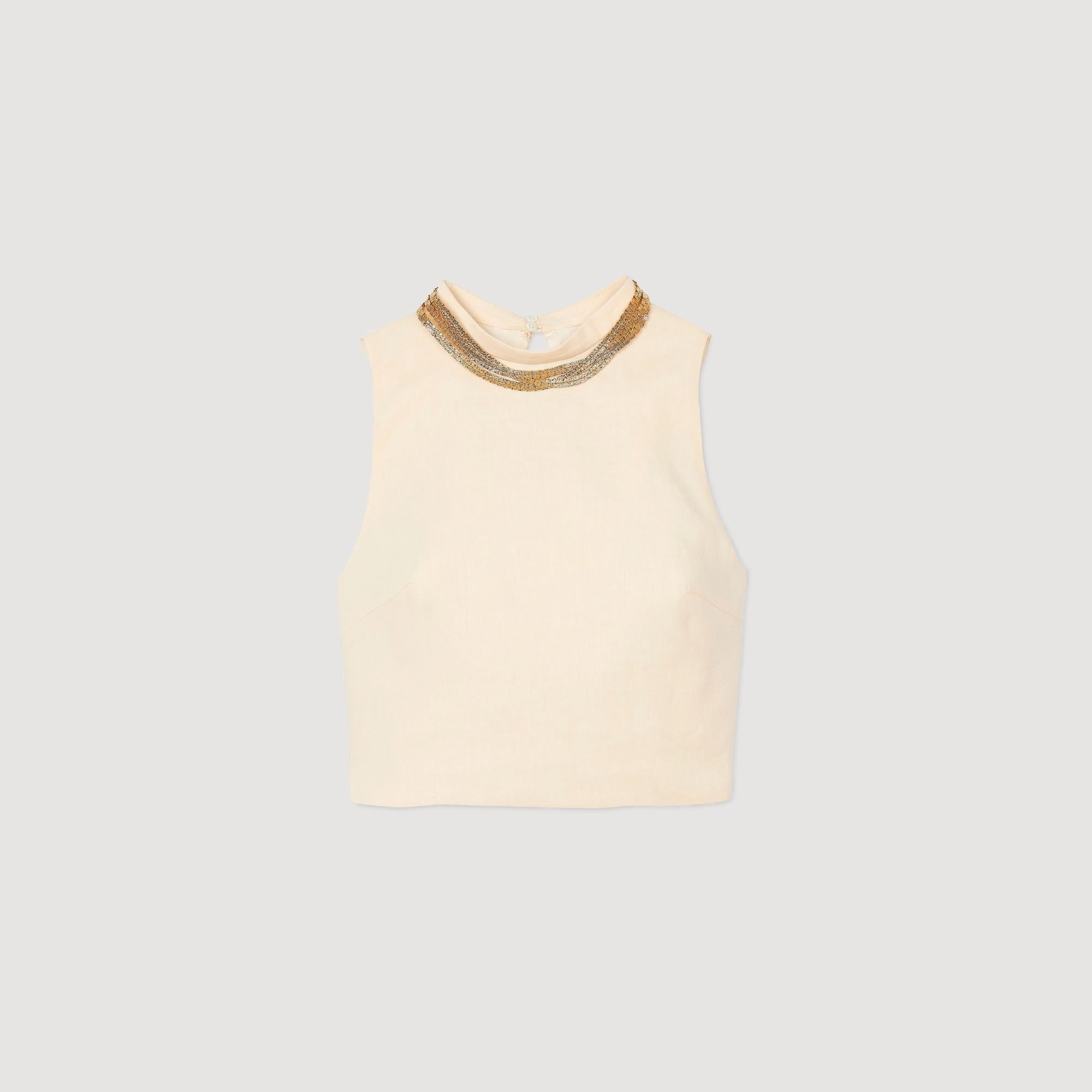 KNIT CROP TOP WITH NECKLACE - 6