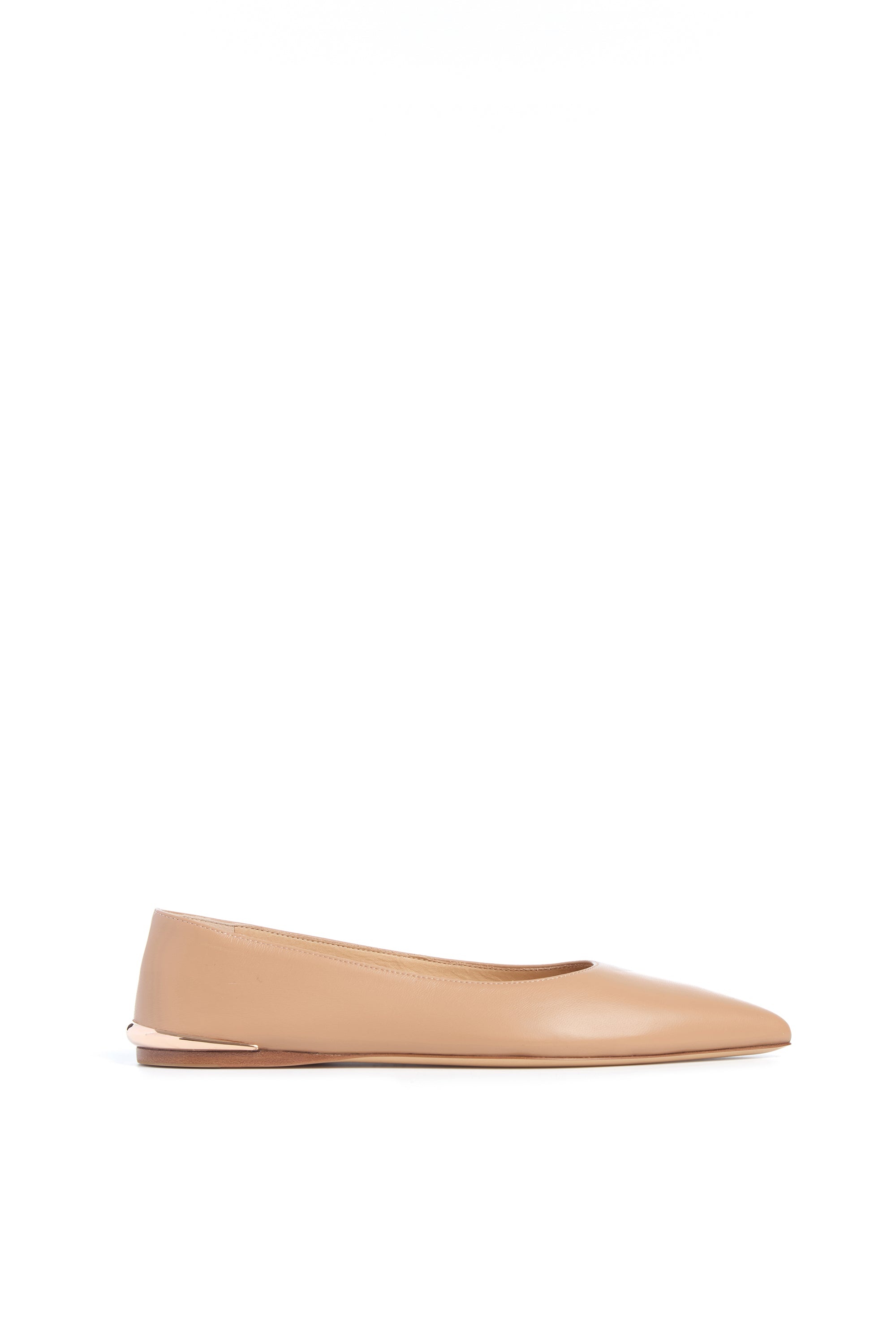 Fleur Ballerina Flat in Nude Nappa Leather - 1