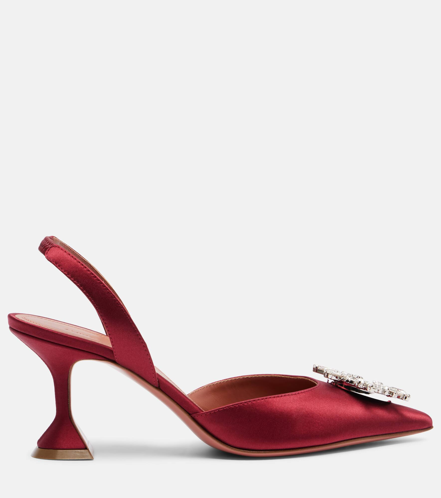 Begum 70 embellished satin slingback pumps - 4