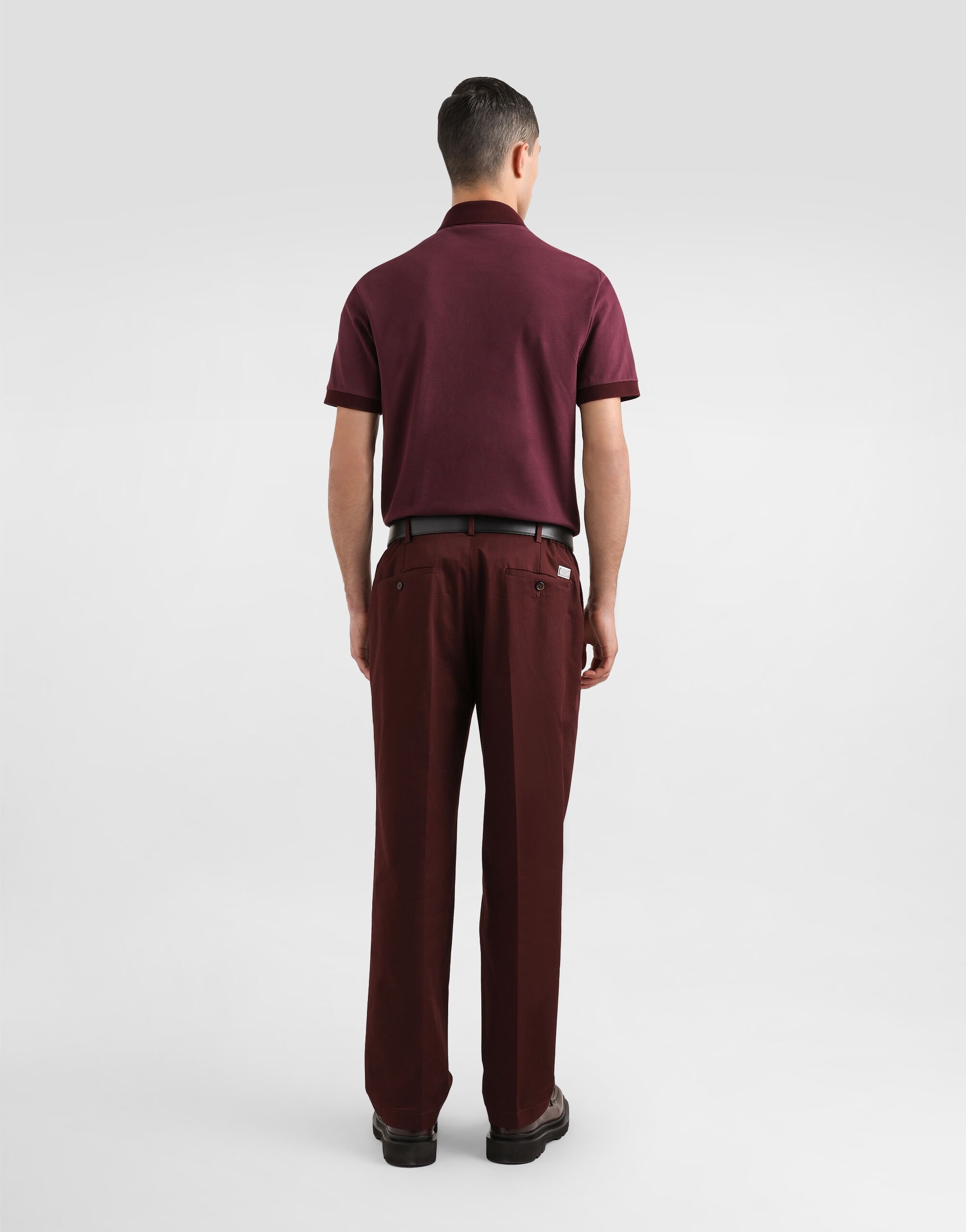 Cotton polo-shirt with logo tag - 3