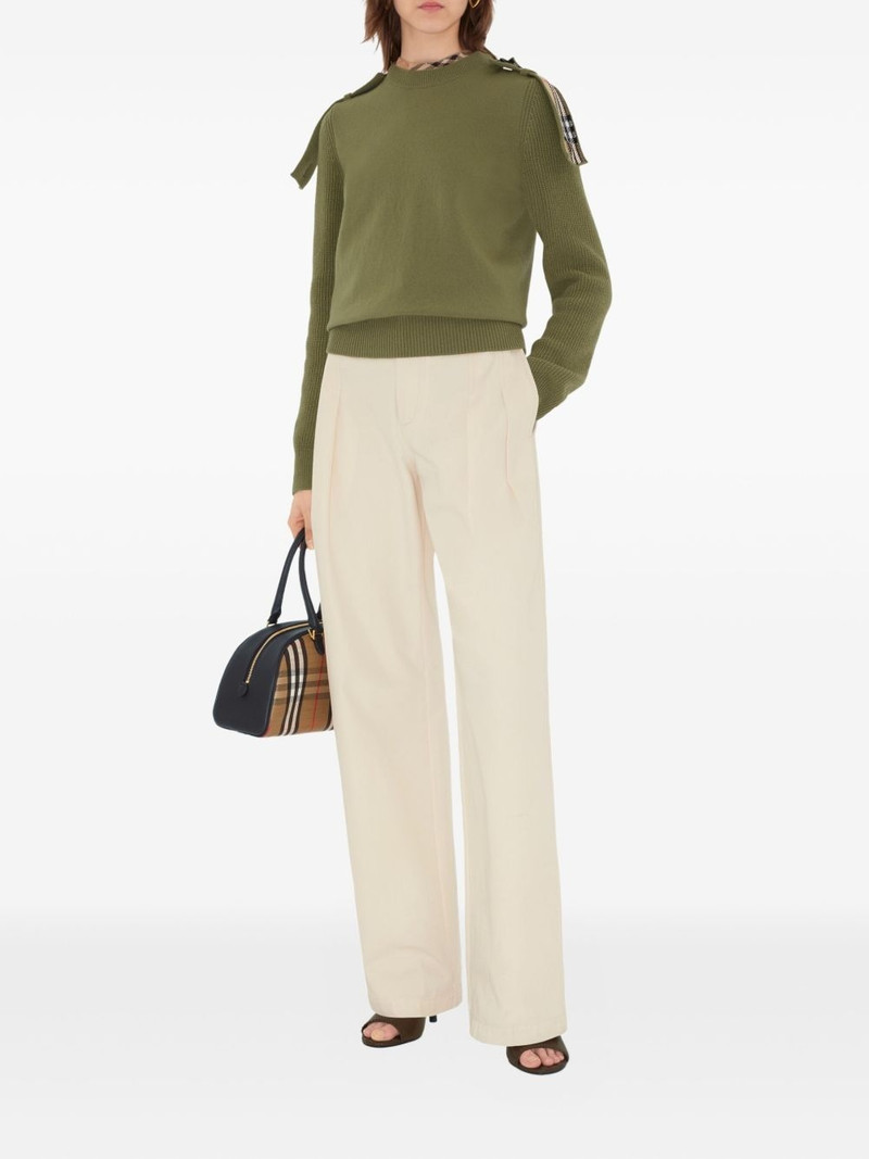 checked-epaulettes sweater 6